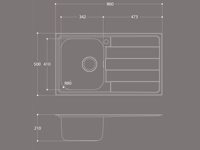 Раковина из нержавеющей стали с одной чашей Evhoc Aura ARCH-00129113 - Вид №3