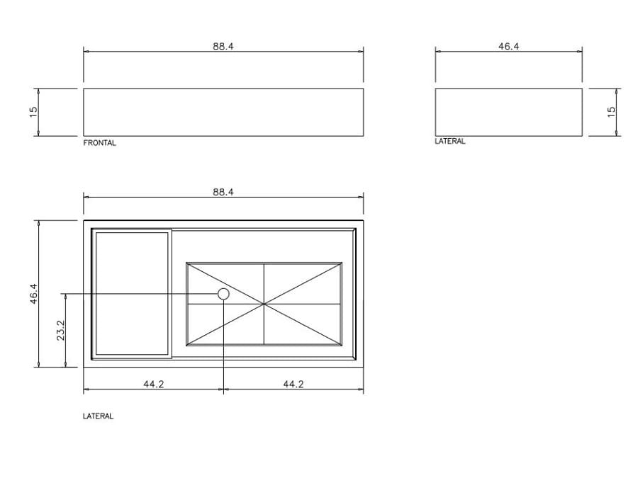 Прямоугольная подвесная раковина из смолы Vallvé космос ARCH-00000561 - Вид №1