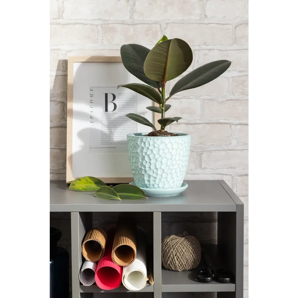 Santreyd Горшок «Манго» бирюзовый бетонный с рельефной фактурой 82113270 STLM-0019378 - Вид №3