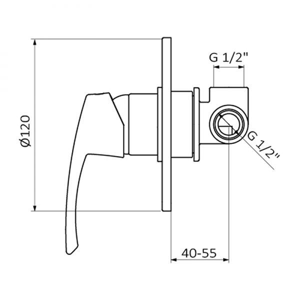 40115500 BASIC Встроенный смеситель Хром GRB MIXERS  - Вид №1