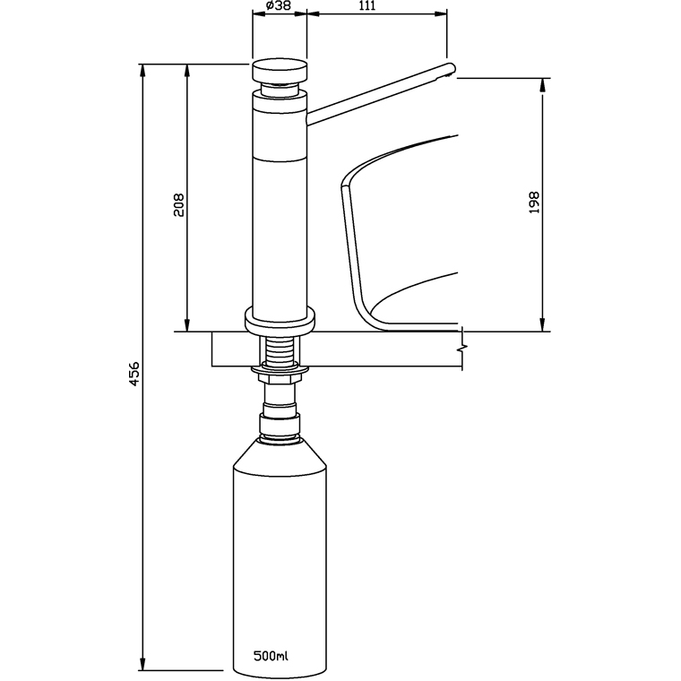 923370 Настольный дозатор мыла из хромированной латуни WP192-1 WAGNER_EWAR A-LINE Wagner Ewar  - Вид №1