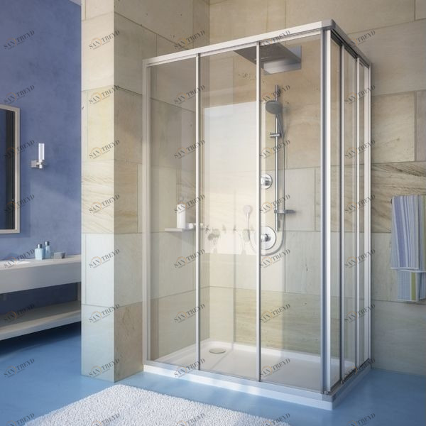 Душевая кабина 90-100/130-140 GK-433 стекло прозрачное GUTEWETTER PRACTIC RECTAN 90100130140GK433