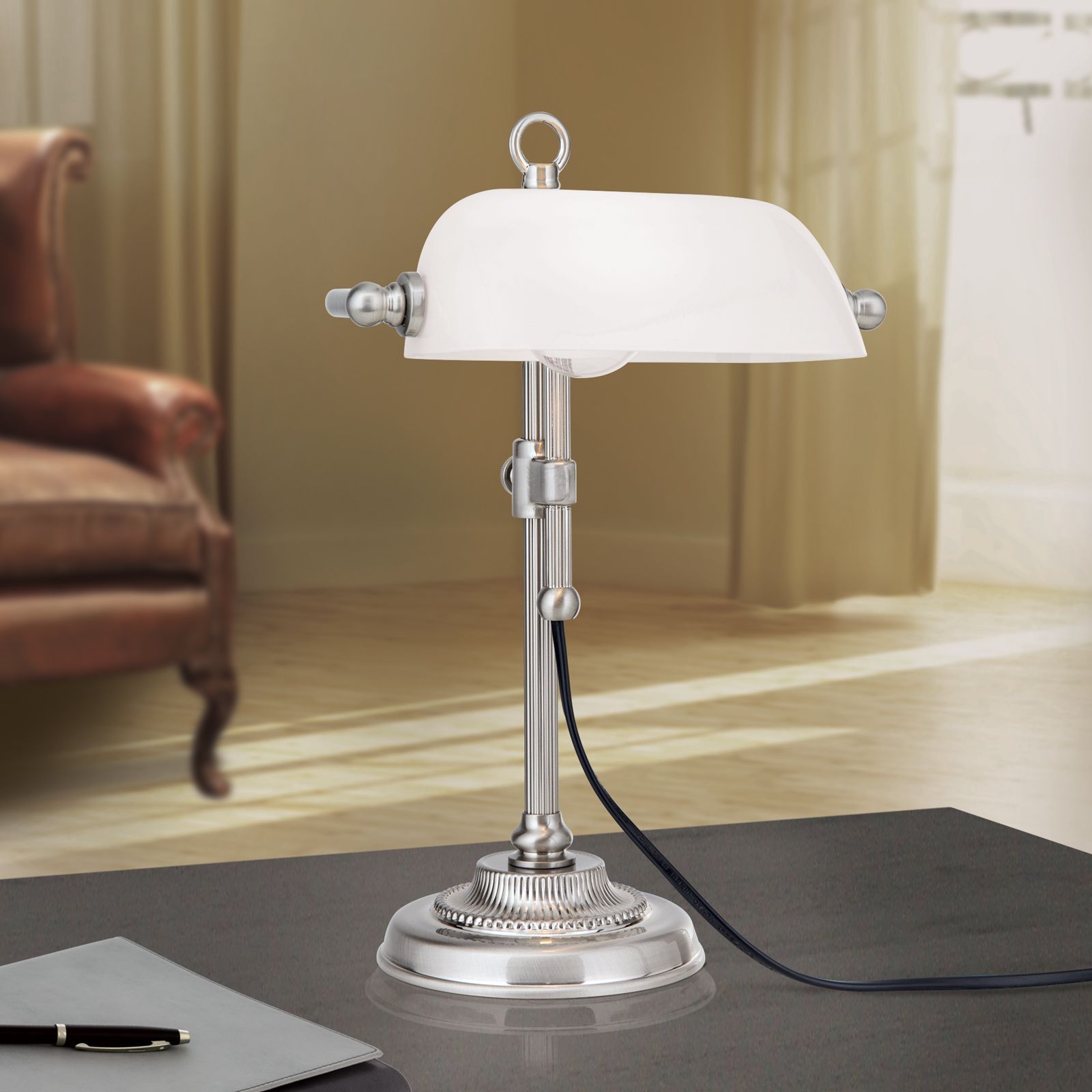 Регулируемая настольная лампа из латуни и стекла Orion Harvard ARCH-00011008 - Вид №11