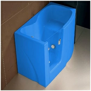 Ванна GRUPPO TREESSE GEN-Y V3411-DX-G угловая сидячая с дверью правосторонняя голубая