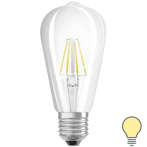 Лампа светодиодная Osram филаментная E27 220-240 В 4.5 Вт/825 Edison 470 Лм