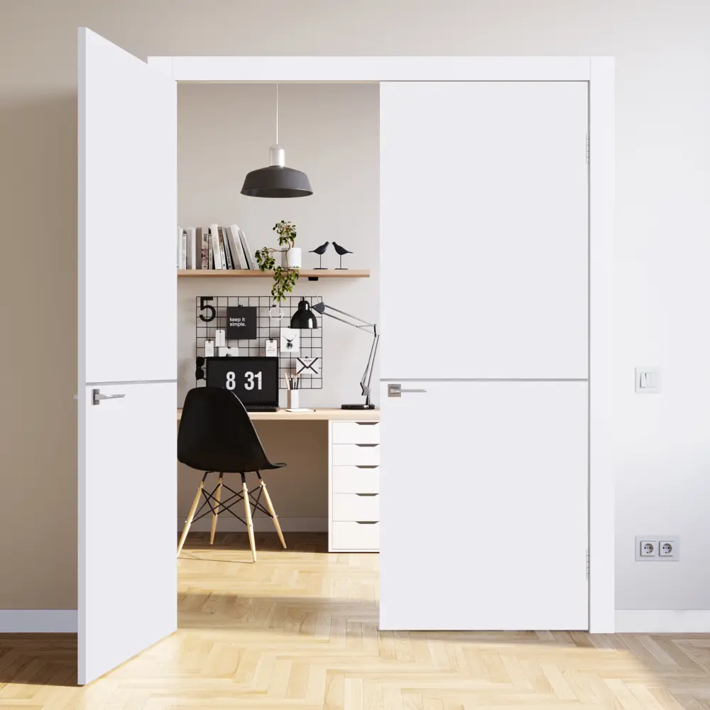 Дверь межкомнатная Smart Н глухая цвет белый 90x200 см (с замком) 86025802 STLM-2129917 VELLDORIS  - Вид №7