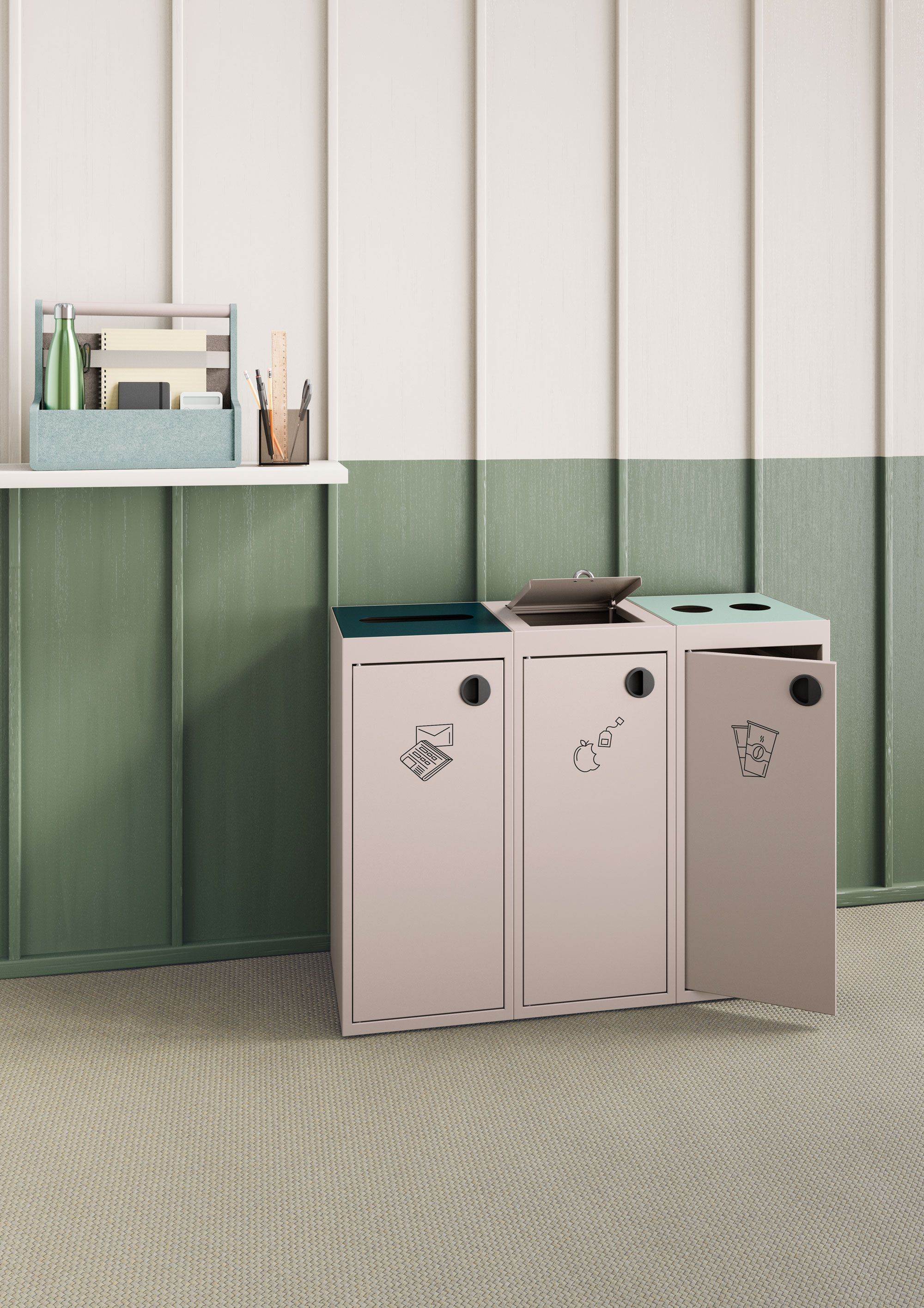 Steel waste paper bin for waste sorting Manade Pick'up ARCH-00142339 - Вид №1