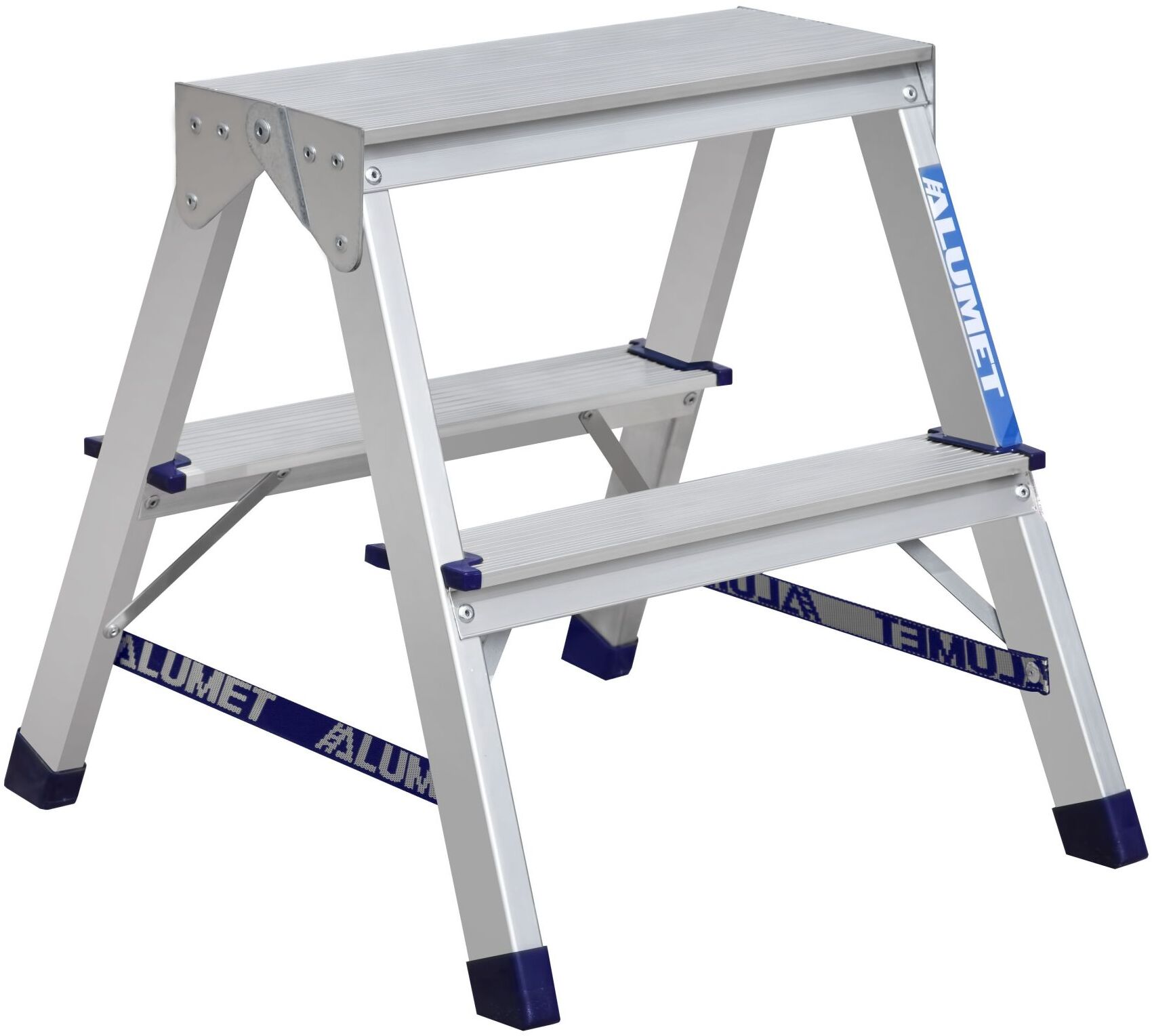 Двухсторонняя стремянка алюминиевая 2 ст.