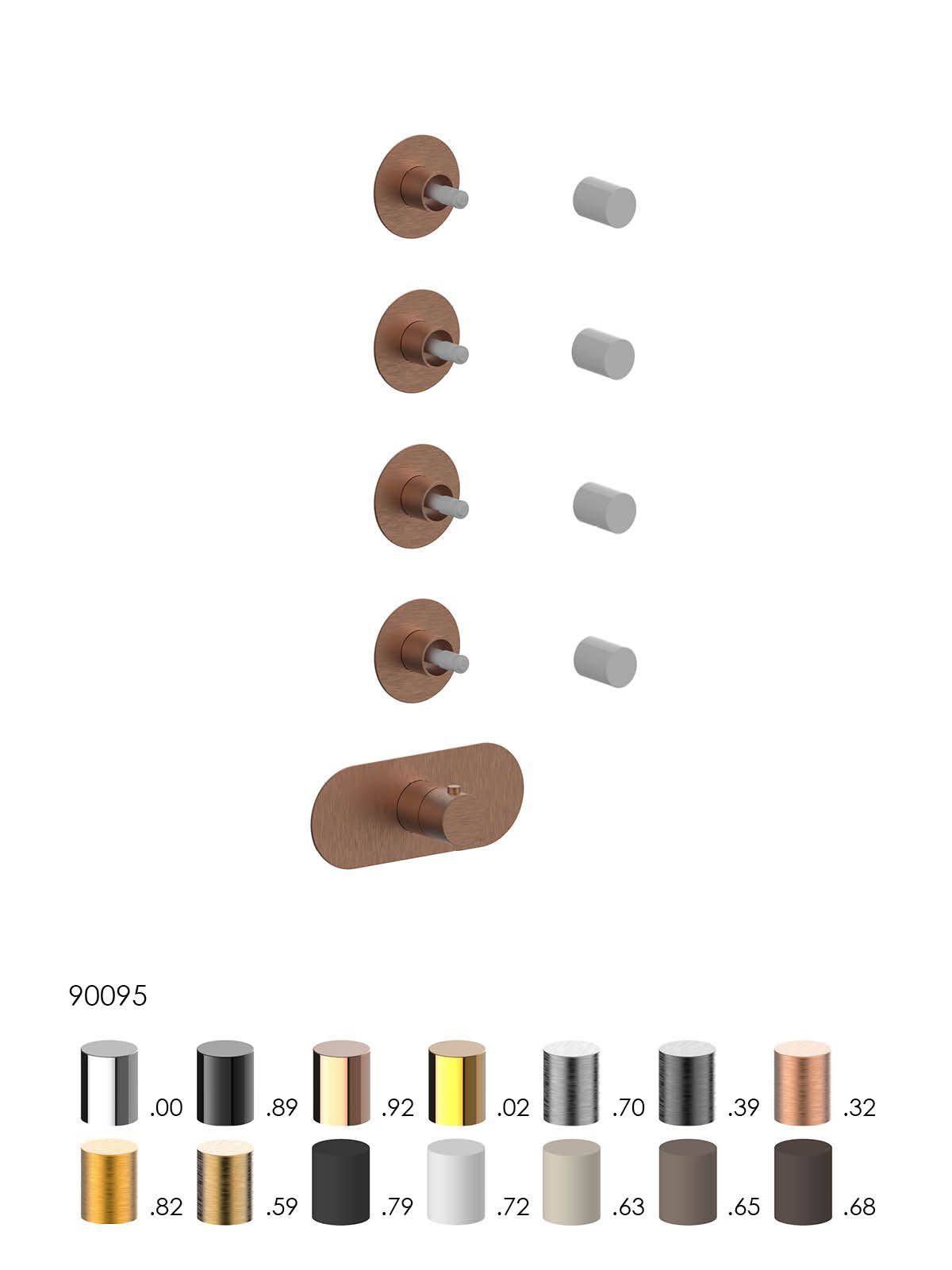 Термостатический смеситель для душа с 5 отверстиями Rubinetterie Frattini отдельная эстетика ARCH-00007079 - Вид №1
