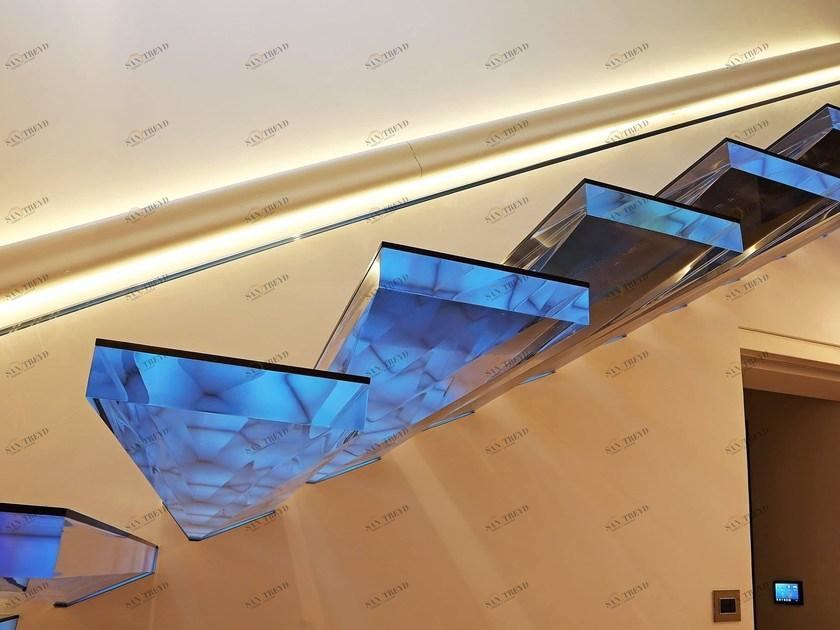 Siller Treppen Прямая консольная лестница со светодиодами Diamond sun-id-1424921