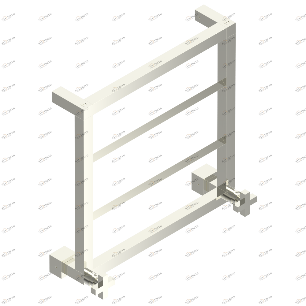 G1T-TWS4H2 Полотенцесушитель Современный квадратный, 4 перекладины, 520 мм x 510 мм, водяной, с 2 декоративными рукоятками Thg-paris Beluga Никель G1T-TWS4H2 CAT.B