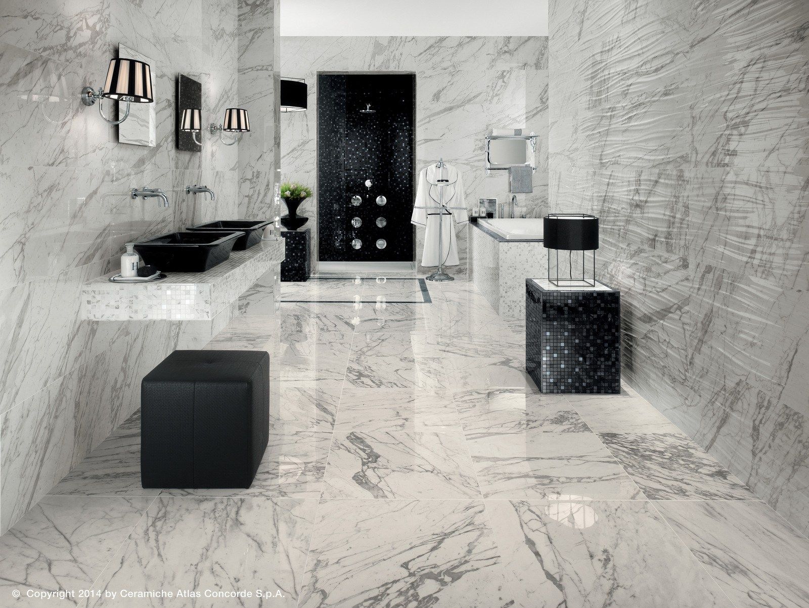 Белое керамическое покрытие с эффектом мрамора Atlas Concorde Marvel Pro ARCH-00130235 - Вид №15