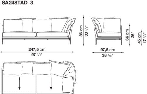 Угловой диван из ткани B&B Italia Атолл ARCH-00091854 - Вид №36