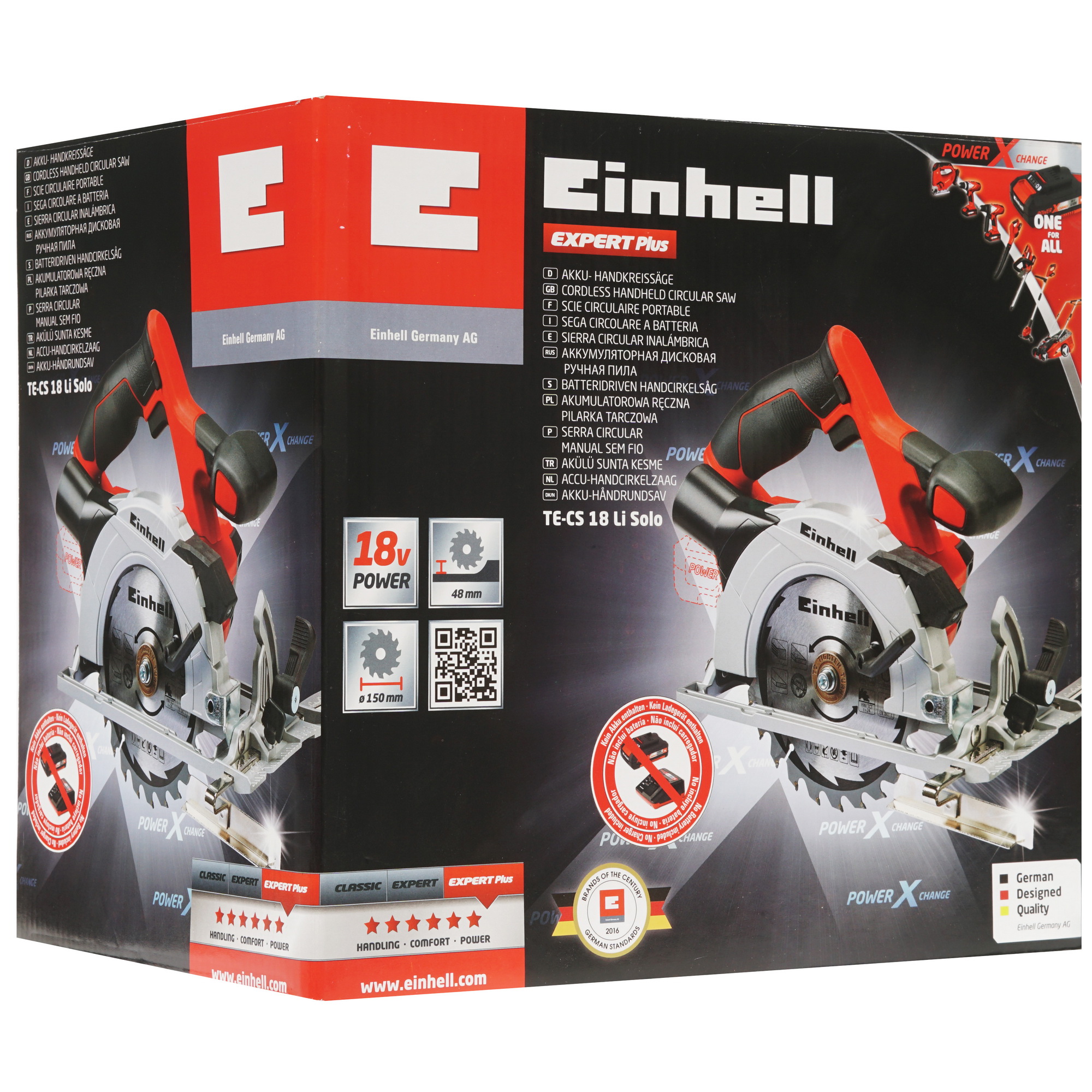 Пила дисковая Einhell TE-CS 18 Li-Solo Power X Change 18V 8120220 STDN-0126583 - Вид №6