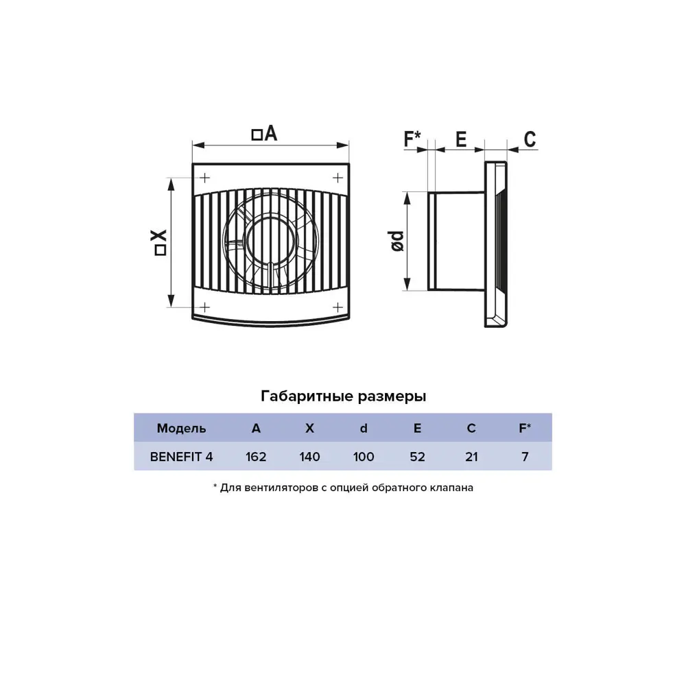 Вентилятор осевой вытяжной Era Benefit D100 мм 35 дБ 95 м3/ч цвет белый STLM-2111359 - Вид №5