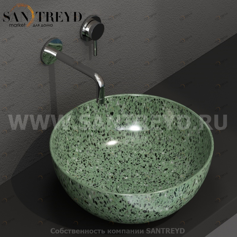 B6T37GV Накладная раковина на столешницу  круглая Ceramica Globo T-EDGE