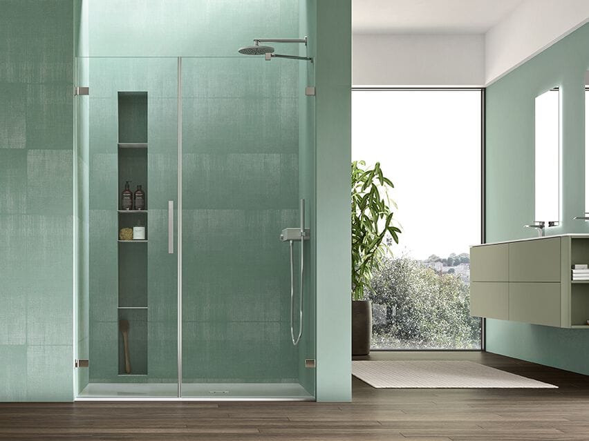 Стеклянная ниша душевая кабина с распашной дверью Gruppo Geromin Lume ARCH-00009755