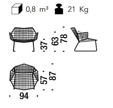 Кресло с подлокотниками из плетеной инженерно-полимерной проволоки MOROSO Tropicalia ARCH-00022750 - Вид №8