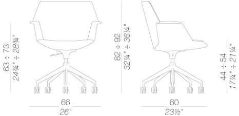 Lapalma Поворотное офисное кресло из ткани с 5 спицами Uno sun-id-1430347 - Вид №5