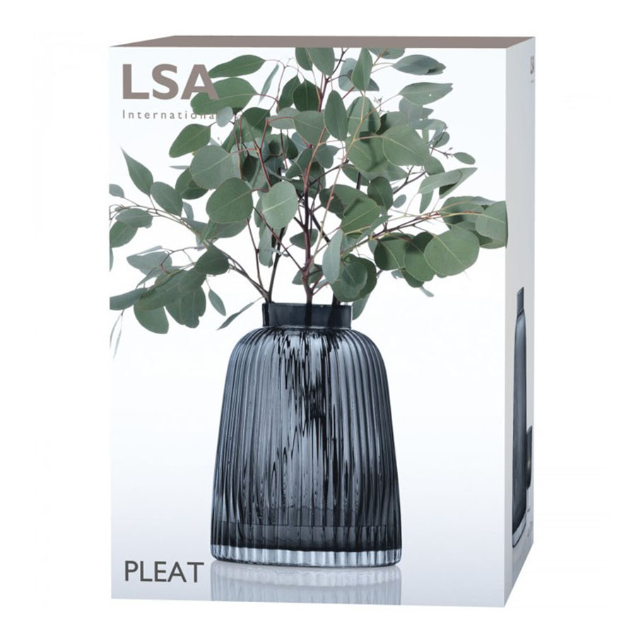 Ваза Pleat 26 см серая LSA International G139926847 - Вид №5