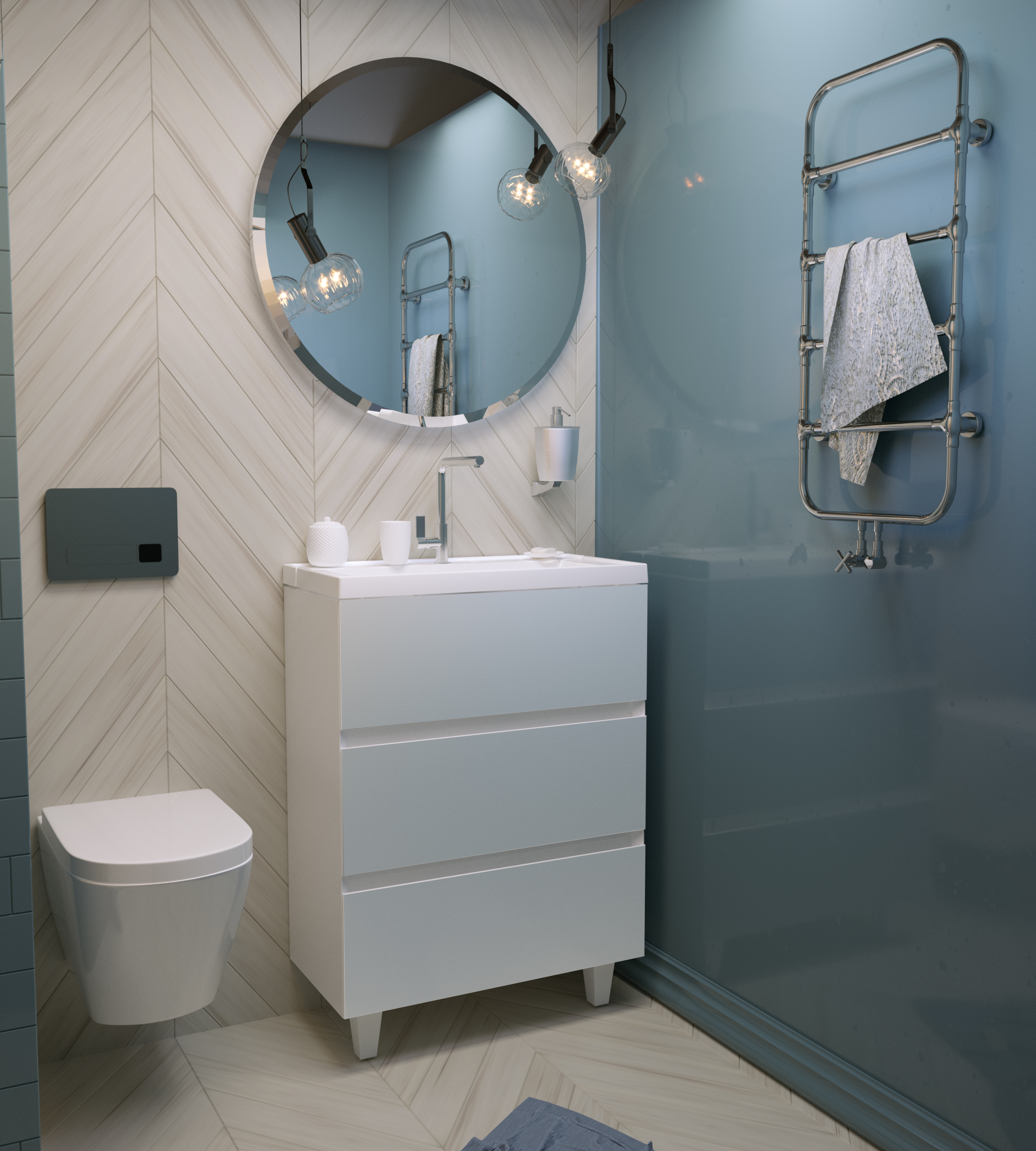 У90671 Тумба с раковиной Bumble 60Н 2я 1 Marka  - Вид №2