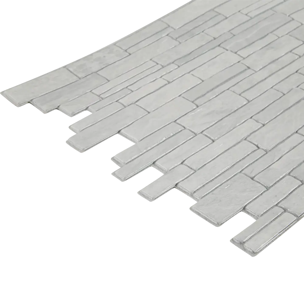 Santreyd Панель ПВХ Песчаник серебристый с черно-белым принтом 96х48.5 см 87765795 STLM-0075614 - Вид №2