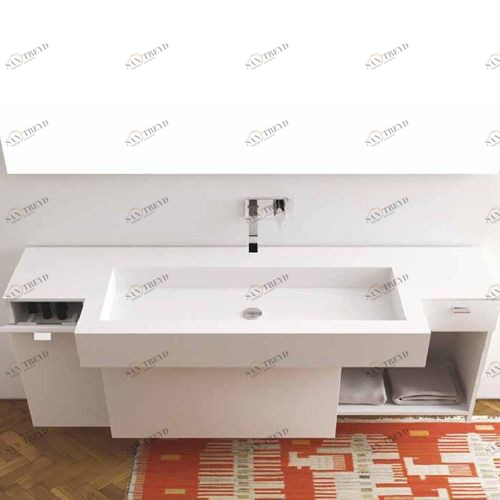 47147 Полувстраиваемая раковина консольная 50 см белая MOMA Design Woodtower 