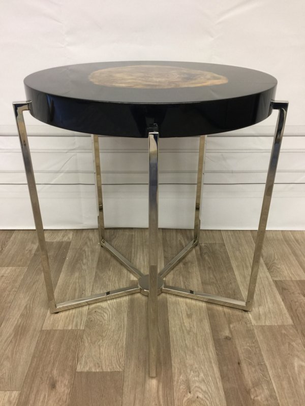 Приставной столик круглый черный Pompidou от Eichholtz EICHHOLTZ  242526 Хром;черный  - Вид №7