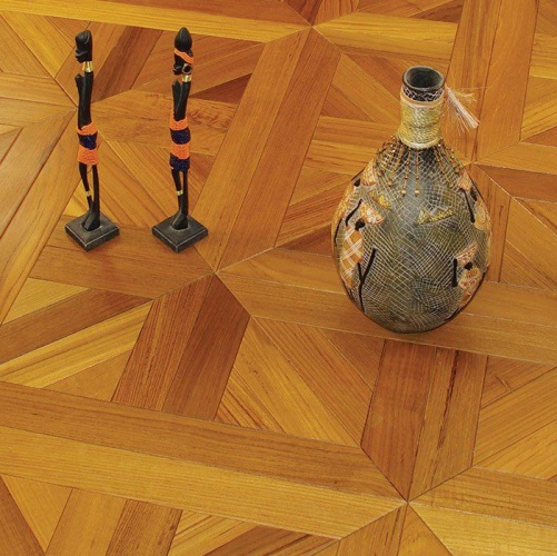 Модульный паркет Marco Ferutti Linea Linea Бирманский Тик с брашью (Текстурированная) 406х405 мм 2600600038 - Вид №8