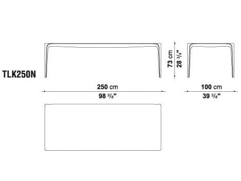 Прямоугольный садовый стол из Cristalplant® B&B Italia Outdoor LINK ARCH-00105277 - Вид №3