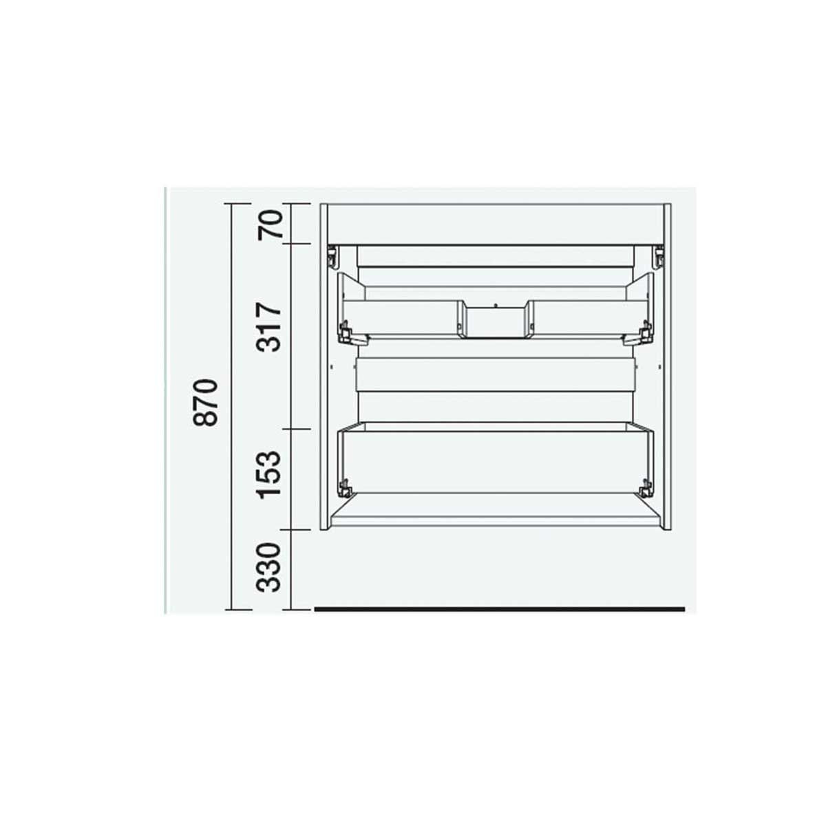 23307 SALGAR Мебель для умывальника FUSSION LINE 1000 SBIANCATO с 2 ящиками 997 x 540 x 450 мм Sbiancato - Вид №4