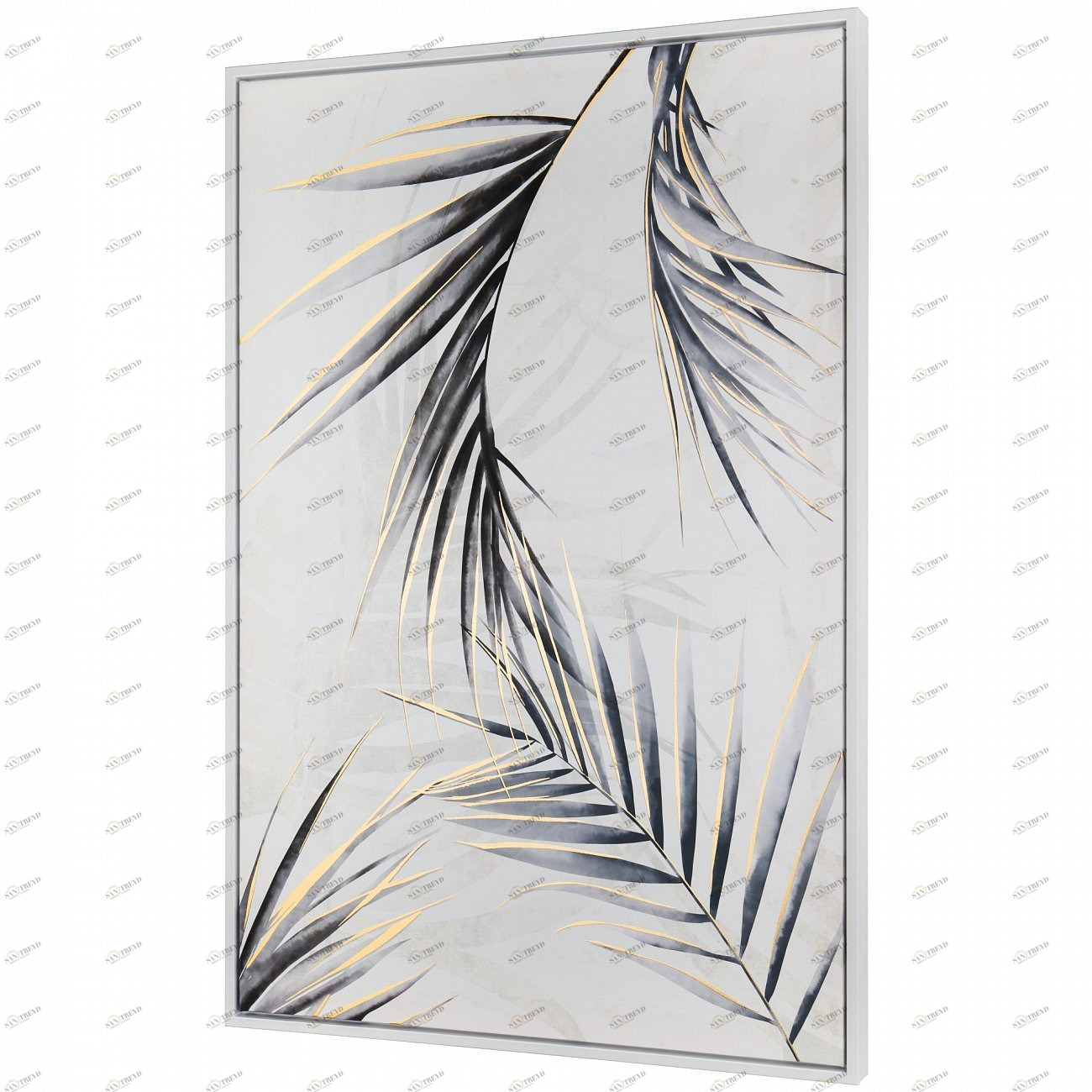 Панно интерьерное с белым подрамником из дерева 90х60 см черно-золотое Tomas Stern TOMAS STERN  00-3872664 Золото;черный;разноцветный 