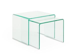 Штабелируемый журнальный столик из закаленного стекла