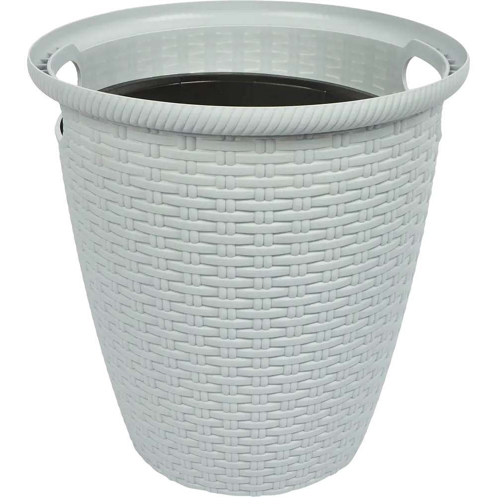 Кашпо Ingreen Rattan ø26.5 h27.5 см v6 л пластик утренний туман 84281216 STLM-2011814
