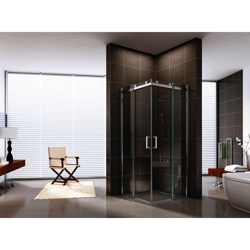 061027 Душевой уголок GELIOS 1000*1000  Berges DARK - Вид №1