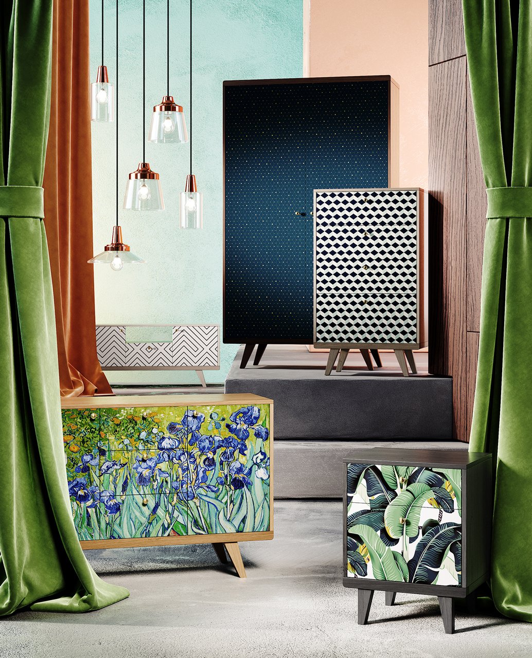 Тумба под телевизор белая с венге Thimon THE IDEA  210238 Белый;черный  - Вид №3