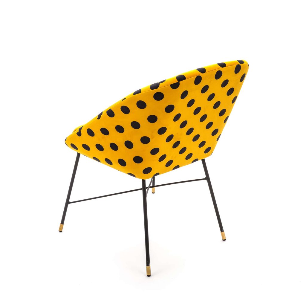 Стул мягкий с металлическими ножками 50х60 см желтый Shit SELETTI  00-3883207 Желтый;черный  - Вид №4