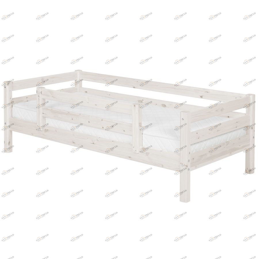 Кровать Flexa Classic с предохранительной планкой по центру, белая, 200 см 9010134201