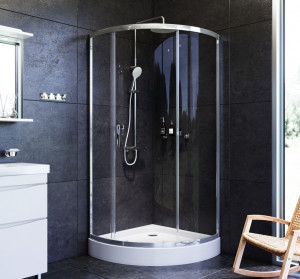 W83G-315-090CT Solo Slide Стекла для душ. ограждения 90x90 стекло прозрачное проф хром глянц AM.PM Like