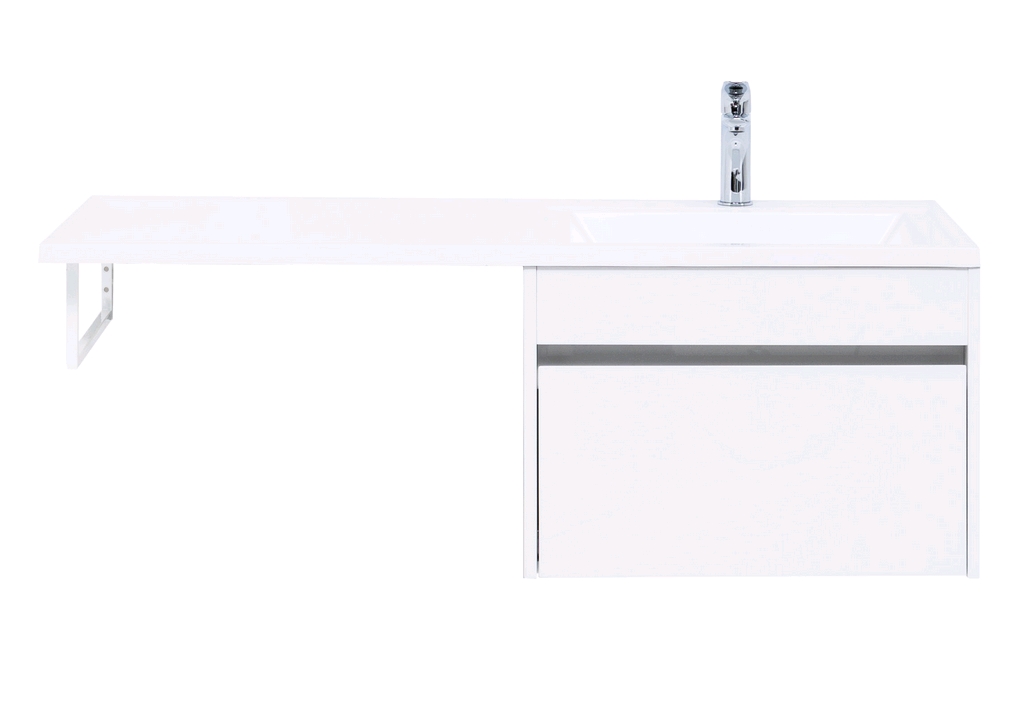 Тумба с раковиной Aquanet Токио 120 R белый (подвесная, 1 ящик) 0023691600235500 - Вид №3