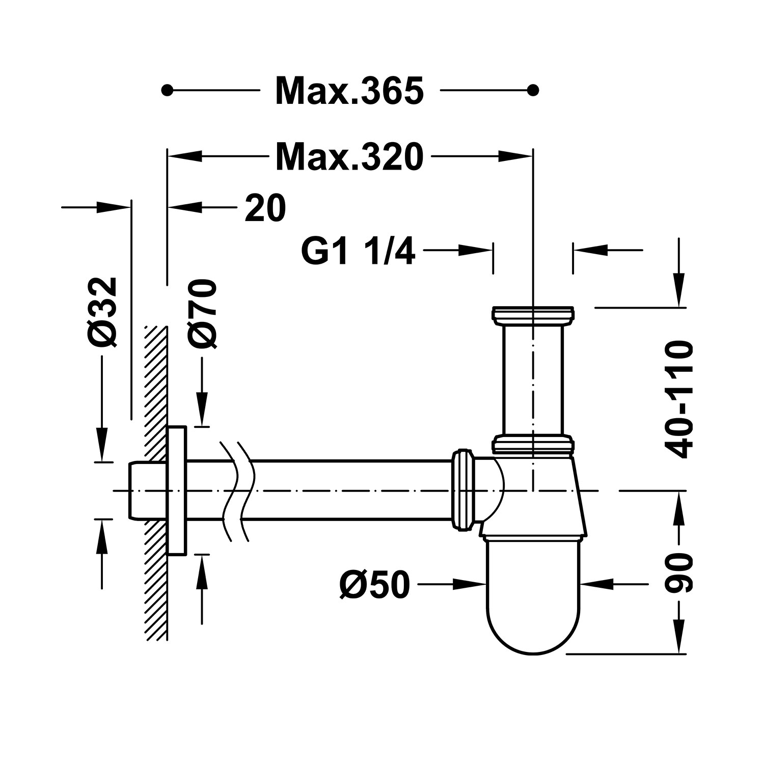 Телескопический и проверяемый сливной люк бутылочного типа для умывальника-03463430OM TRES Drain - Вид №1