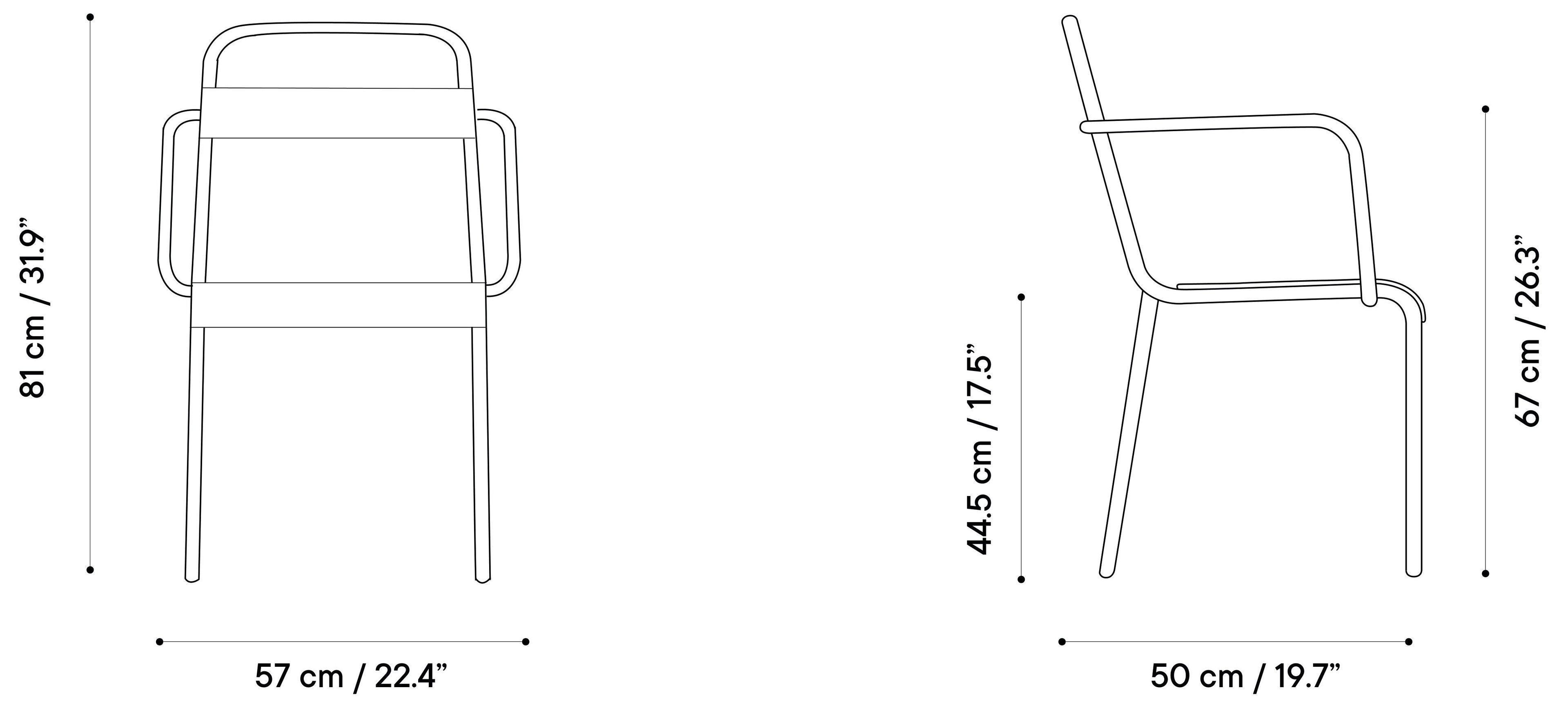 Алюминиевый штабелируемый садовый стул с подлокотниками iSimar ARCH-00034501 - Вид №3