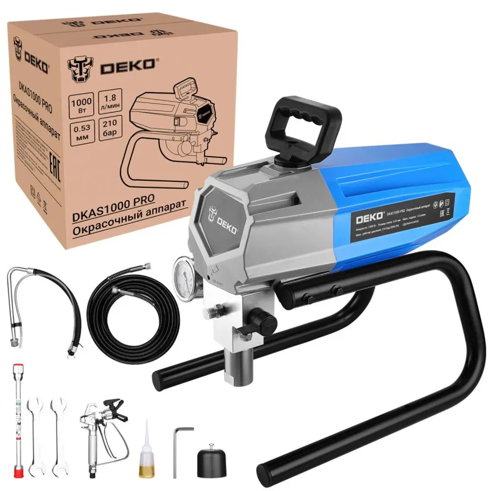 Аппарат окрасочный сетевой поршневой Deko DKAS1000 PRO, 1000 Вт, 1.8 л/мин STLM-2184512 - Вид №1