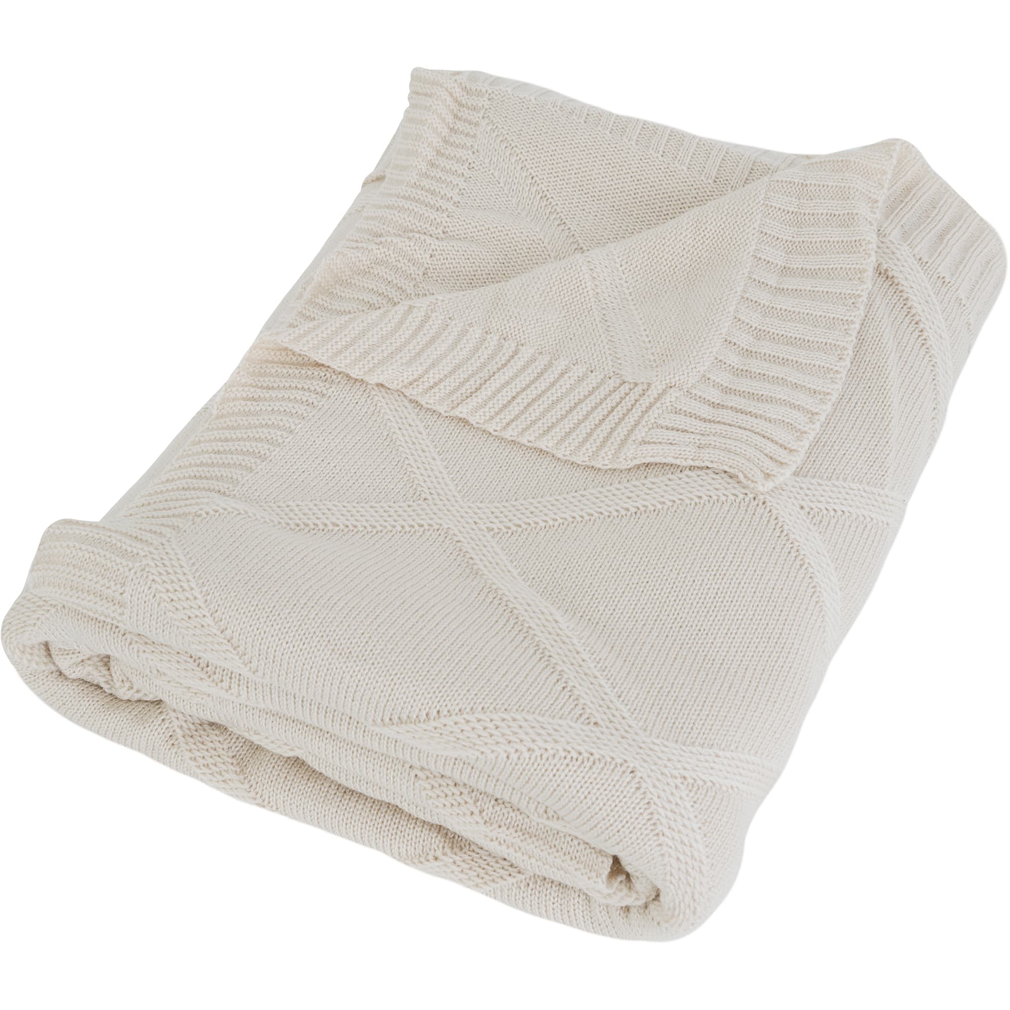 83273946 Плед вязаный 150x200 см акрил цвет экрю Отсутствует Santreyd  - Вид №2