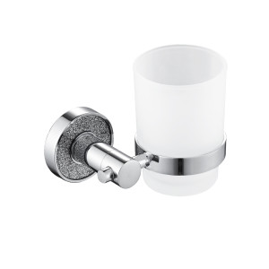 GFmark - Стакан стеклянный с креплением к стене, крепление с АЛМАЗНОЙ КРОШКОЙ, код: 4806