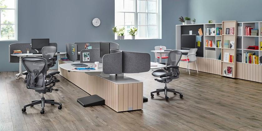 Herman Miller Модульный стол с регулируемой высотой и встроенной полкой Locale sun-id-1403367 - Вид №13