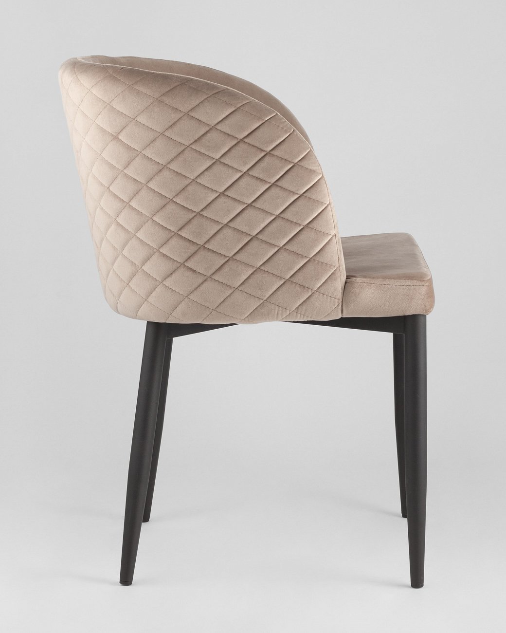 Стул с подлокотниками мягкий шампань с черными металлическими ножками "Молли" STOOL GROUP ДИЗАЙНЕРСКИЕ 00-3881929 Бежевый  - Вид №2