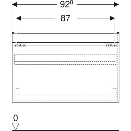 501.905.JR.1 Шкафчик для раковины Geberit Renova Plan, с одним выдвижным ящиком и одним внутренним выдвижным ящиком Geberit  - Вид №52