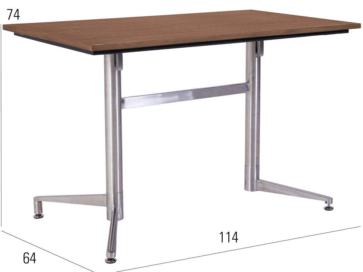 76.00.0079 Стол Победы Tradition Resysta sumatra 70 × 120 + Каркас стола Bistro нержавеющая сталь складной Mbm Victory - Вид №1