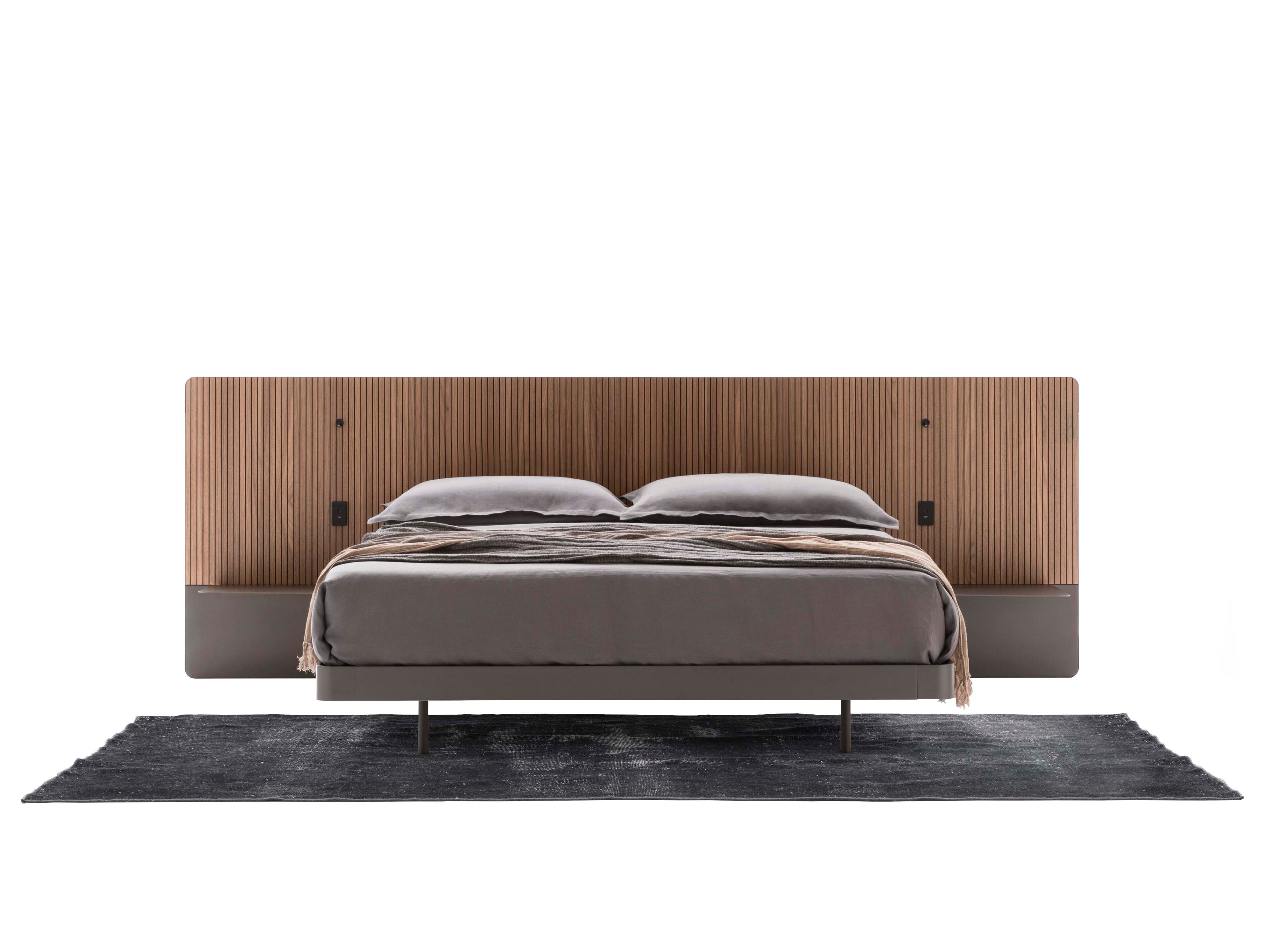 Деревянная двуспальная кровать со встроенными тумбочками Alf DaFrè RIGHETTO ARCH-00019859